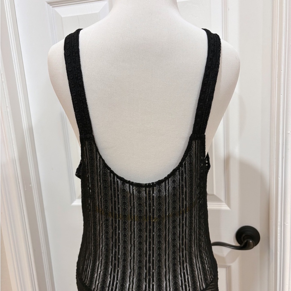 Free People Black Love Story Lace Maxi Slip Dress with Texture Small - Picture 6 of 8